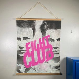 Fight Club Canvas Wood Gold Hanger Size 24”x17.5”